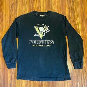 Pittsburgh Penguins Hockey Antigua Black Long Sleeve T-Shirt